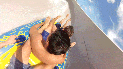 Gopro Shot Waterslide Guy Having Fun GIF