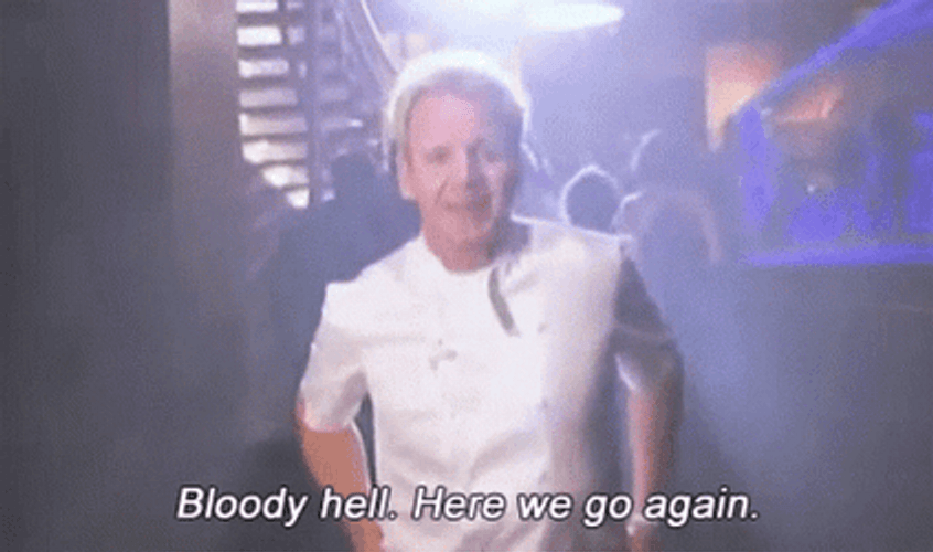 Gordon Ramsey And Here We Go In Hell's Kitchen GIF