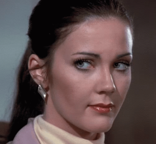 Gorgeous Lynda Carter Shaking Head No GIF