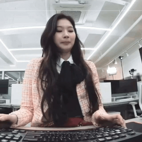 Gorgeous Twice Sana Typing Fast GIF