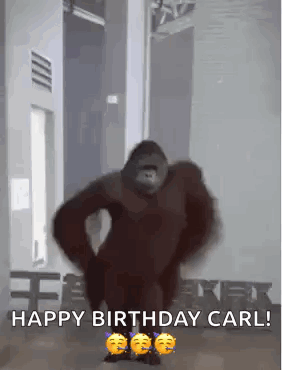 Gorilla Dancing and Saying Happy Birthday Carl