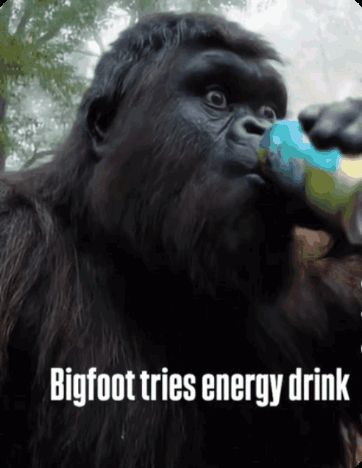 Gorilla Drinking Bigfoot Tries Energy Drink