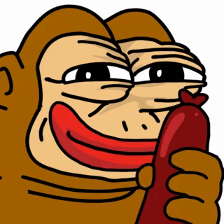 Gorilla Holding Sausage in Mouth