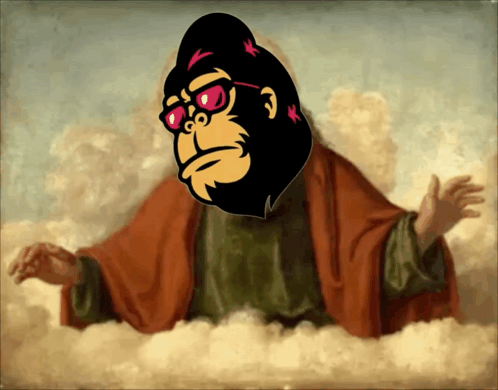 Gorilla in Pink Sunglasses and Red Robe