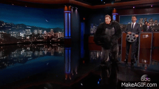Gorilla Mascot Man Running GIF