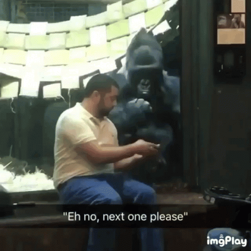 Gorilla Swiping Phone Swiper No Swiping GIF