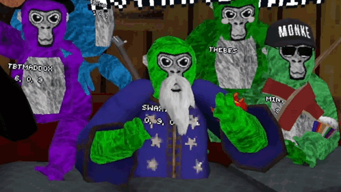 Group Of Gorilla Tag Looking For Trouble GIF