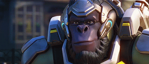 Gorilla With Glasses And Beard In Robotic Suit GIF