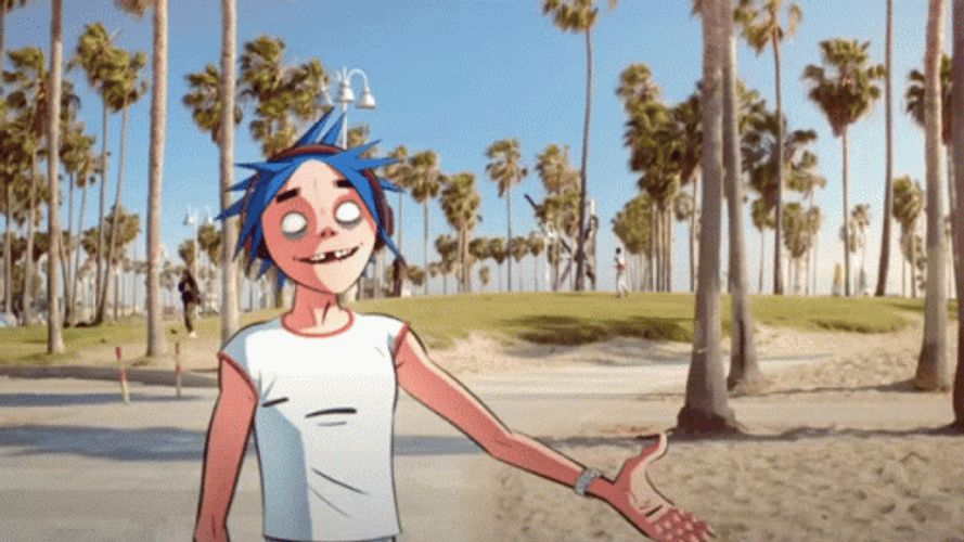 Gorillaz 2D Roller Skating GIF