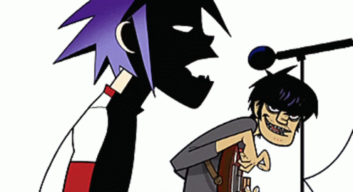 Gorillaz Giving Speech With Mic On GIF