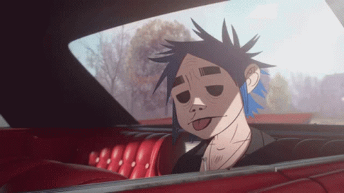 Gorillaz Inside Car Talking To Driver GIF