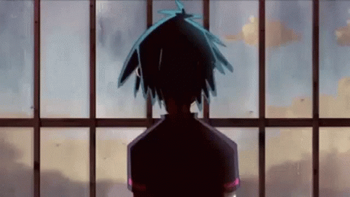 Gorillaz Spiky Blue Hair Effect GIF