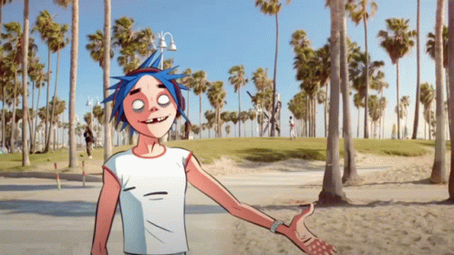Gorillaz 2d Roller Skating GIF