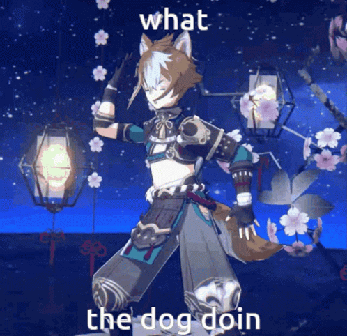 Gorou Genshin Dancing Under Cherry Blossom GIF