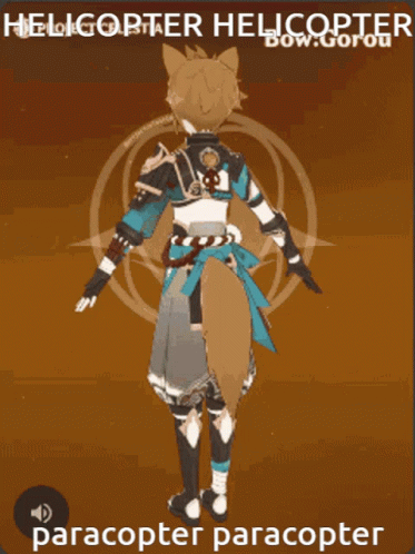 Gorou Genshin Helicopter GIF