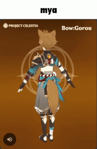 Gorou Genshin Turning Around GIF