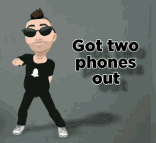 Got 2 Phones Out Dancing Man Animation GIF