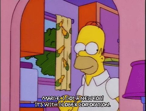 Got A New Job Homer Simpson Exciting News GIF