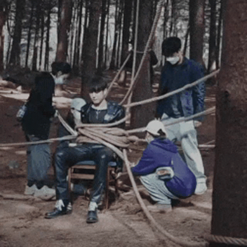 Got7 Yugyeom Tied Up To Chair GIF