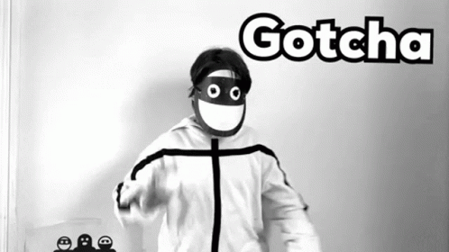 Mask Man Throwing Gotcha GIF