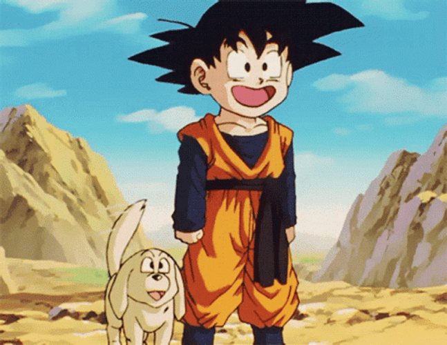 Goten With Wagging Dog GIF