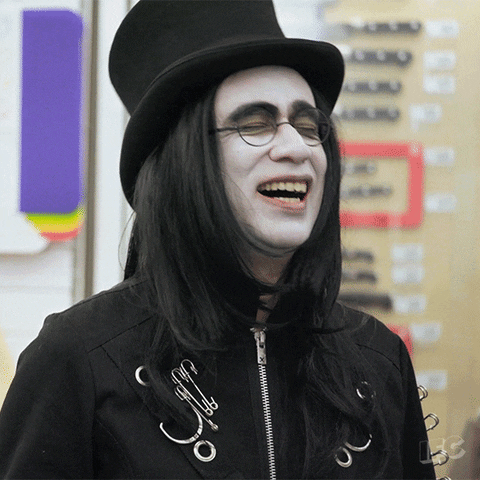 Goth Fred Armisen Laughing GIF