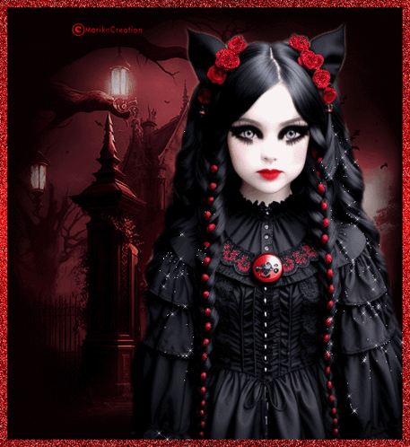 Gothic Girl with Marikocreation Text