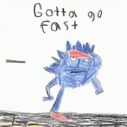Gotta Go Fast Sonic Hedgehog Drawing GIF