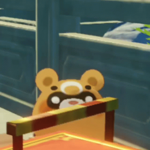 Gouba Bear Jumping Waving Hi GIF