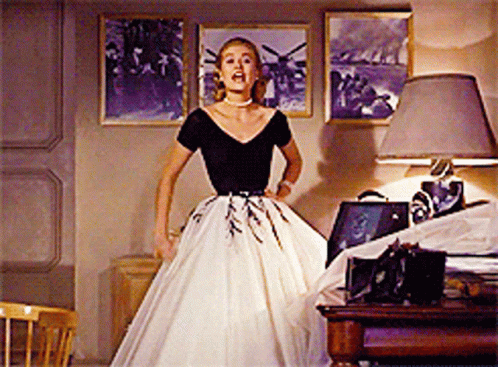 Grace Kelly Swaying Her Dress GIF