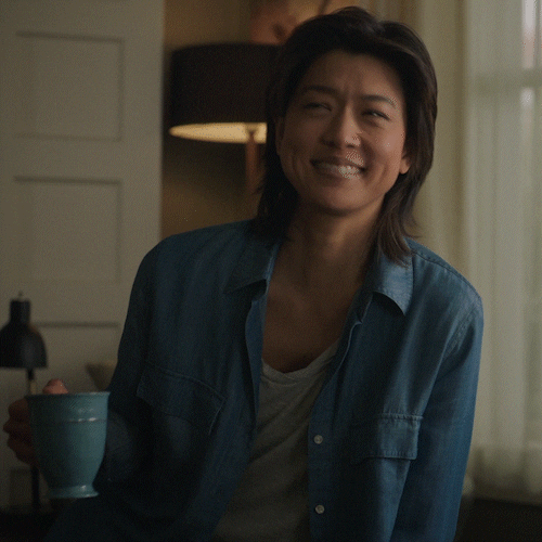Grace Park Sipping Tea GIF