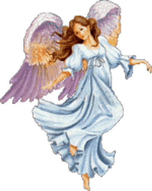 Graceful Angel With Violet Wings GIF