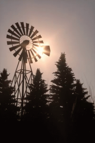 Graceful Windmill Radiant Sun GIF