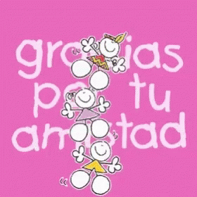 Gracias Por Tu Amistad Pink Background GIF
