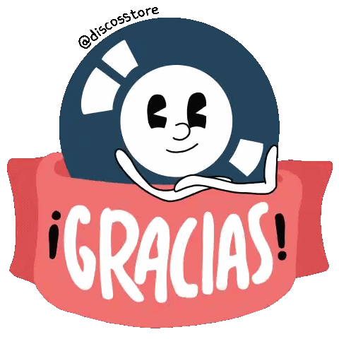 Gracias Sticker with Cartoon Character