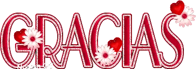 Gracias Surrounded by Hearts and Flowers