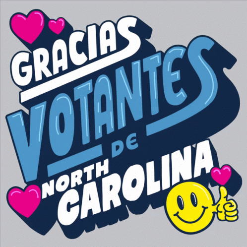 Gracias Votantes De North Carolina Sign GIF