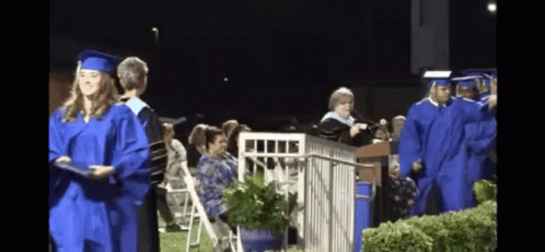 Graduates Walking To Speech GIF