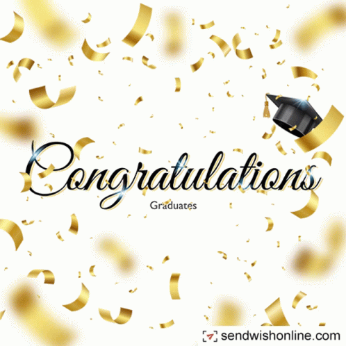 Graduates With Cap And Confetti GIF