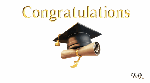 Graduation Cap Diploma Balloons Congratulations GIF