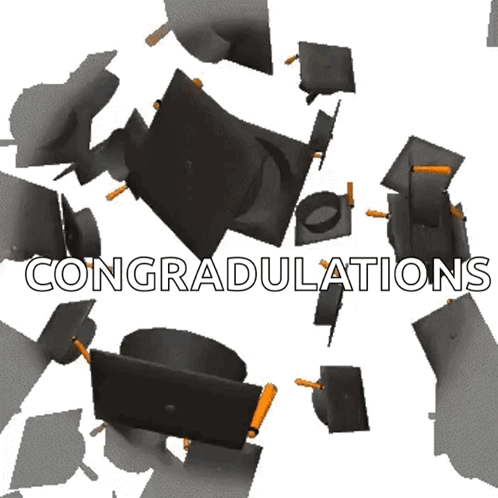 Graduation Caps Falling Congratulations GIF