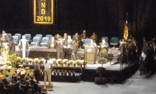 Graduation Ceremony With N D 2019 Banner GIF