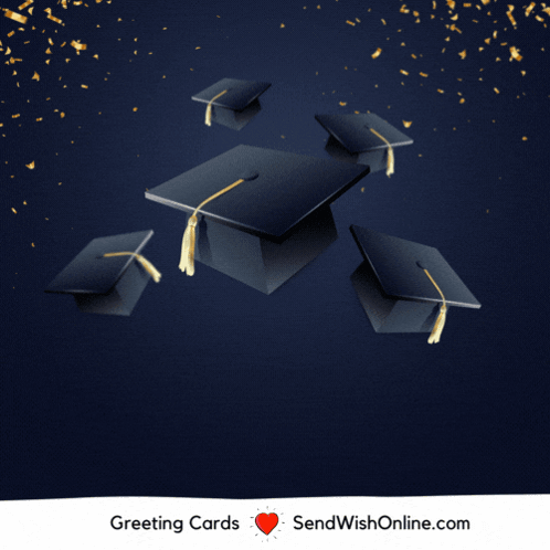 Graduation Congratulations Card with Caps and Confetti