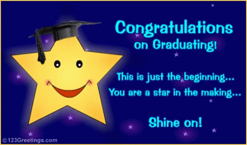 Graduation Congratulations Card With Star GIF