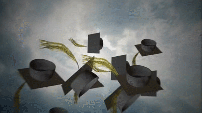 Graduation Hat Throw GIF