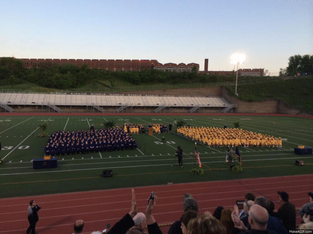 Graduation In Football Field GIF