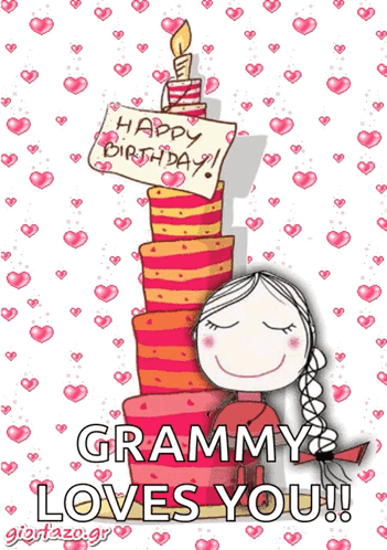 Grammy Loves You Birthday Card GIF