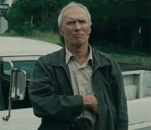 Gran Torino Clint Eastwood Gun Hand Gesture GIF