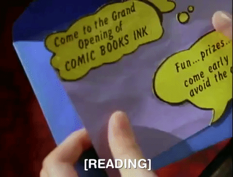 Grand Opening Of Comic Book Store Invitation GIF