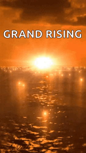Grand Rising Poster Sun Rising Over Ocean GIF